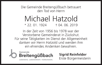 Anzeige von Michael Hatzold von MGO