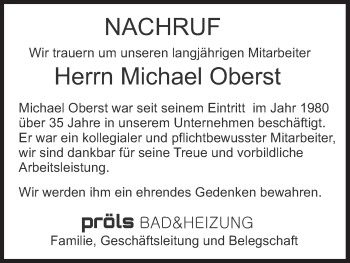 Anzeige von Michael Oberst von MGO
