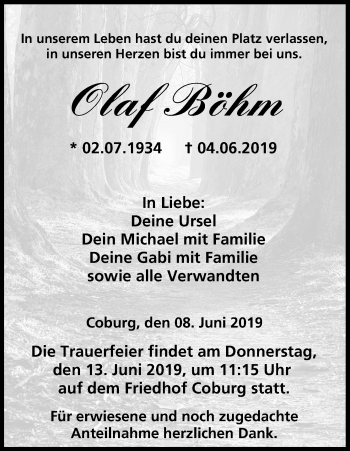 Anzeige von Olaf Böhm von MGO
