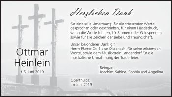 Anzeige von Ottmar Heinlein von MGO