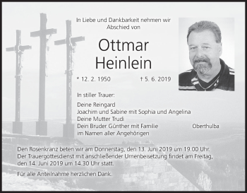 Anzeige von Ottmar Heinlein von MGO