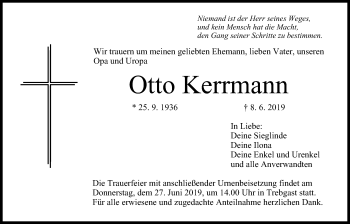 Anzeige von Otto Kerrmann von MGO