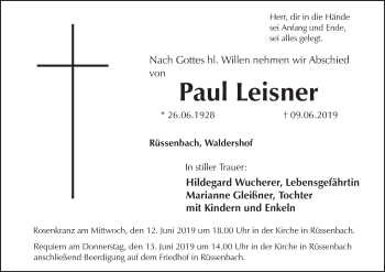 Anzeige von Paul Leisner von MGO