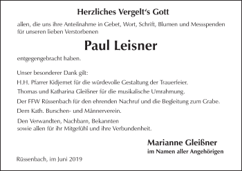 Anzeige von Paul Leisner von MGO
