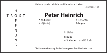 Anzeige von Peter Heinrich von MGO