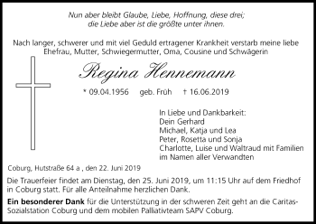 Anzeige von Regina Hennemann von MGO