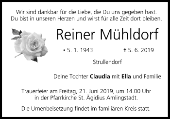 Anzeige von Reiner Mühldorf von MGO