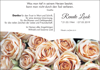 Anzeige von Renate Look von MGO