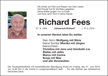 Anzeige von Richard Fees von MGO
