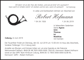Anzeige von Robert Hofmann von MGO