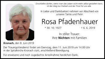 Anzeige von Rosa Pfadenhauer von MGO