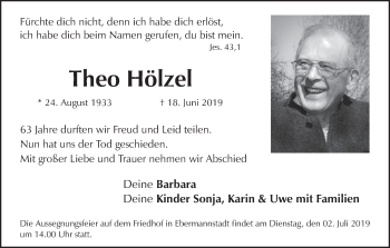Anzeige von Theo Hölzel von MGO