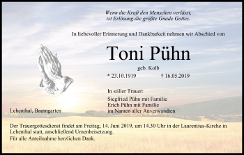 Anzeige von Toni Pühn von MGO