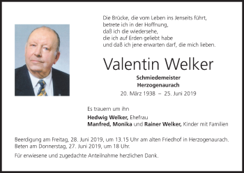 Anzeige von Valentin Welker von MGO