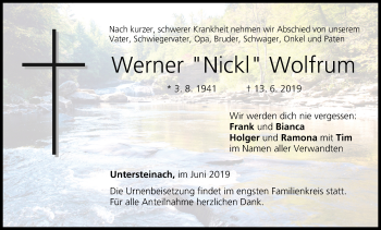 Anzeige von Werner Wolfrum von MGO