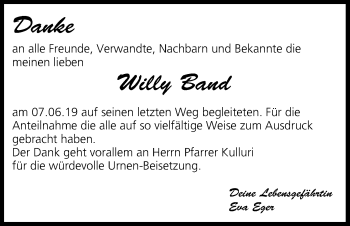 Anzeige von Willy Band von MGO
