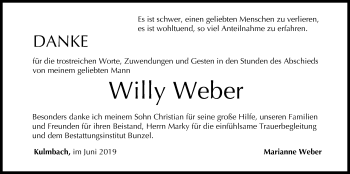 Anzeige von Willy Weber von MGO