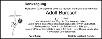Anzeige von Adolf Buresch von MGO