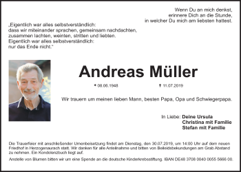 Anzeige von Andreas Müller von MGO