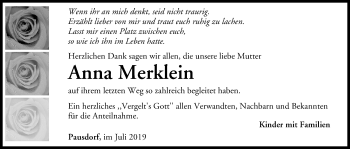 Anzeige von Anna Merklein von MGO