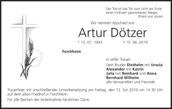 Anzeige von Artur Dötzer von MGO