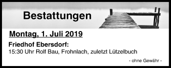 Anzeige von Bestattungen vom 01.07.2019 von MGO