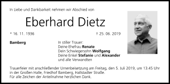 Anzeige von Eberhard Dietz von MGO