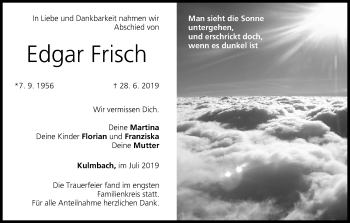 Anzeige von Edgar Frisch von MGO