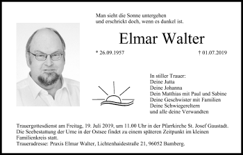 Anzeige von Elmar Walter von MGO