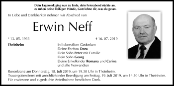 Anzeige von Erwin Neff von MGO