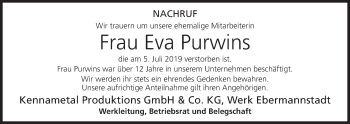 Anzeige von Eva Purwins von MGO