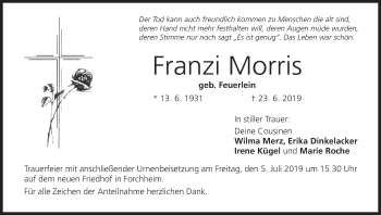 Anzeige von Franzi Morris von MGO