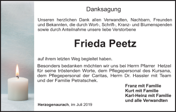 Anzeige von Frieda Peetz von MGO