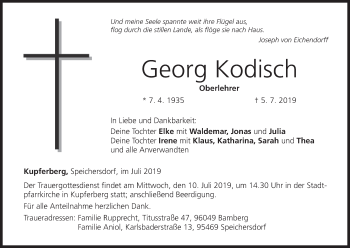 Anzeige von Georg Kodisch von MGO