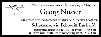 Anzeige von Georg Nusser von MGO