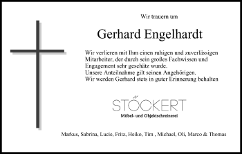 Anzeige von Gerhard Engelhardt von MGO