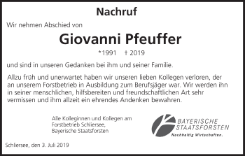 Anzeige von Giovanni Pfeuffer von MGO