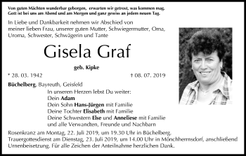 Anzeige von Gisela Graf von MGO