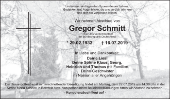 Anzeige von Gregor Schmitt von MGO