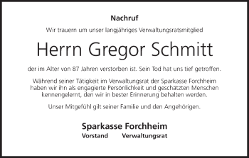 Anzeige von Gregor Schmitt von MGO