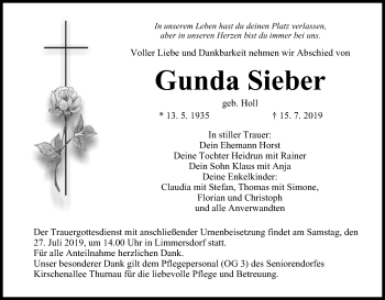 Anzeige von Gunda Sieber von MGO