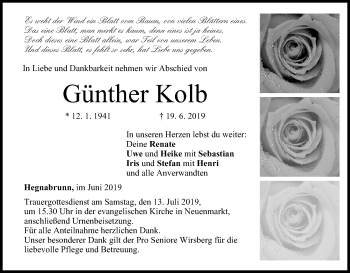 Anzeige von Günther Kolb von MGO