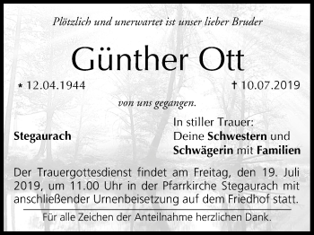 Anzeige von Günther Ott von MGO