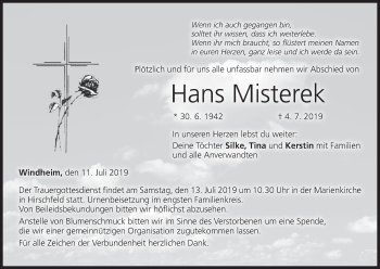 Anzeige von Hans Misterek von MGO