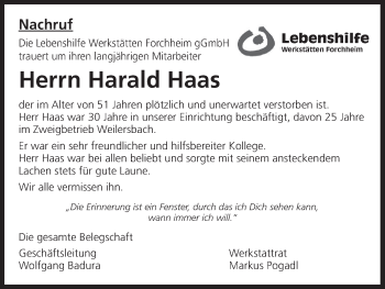 Anzeige von Harald Haas von MGO