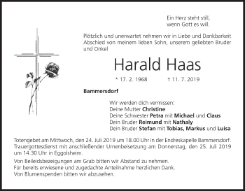 Anzeige von Harald Haas von MGO
