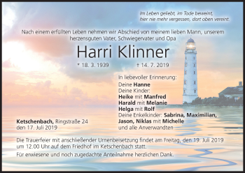 Anzeige von Harri Klinner von MGO