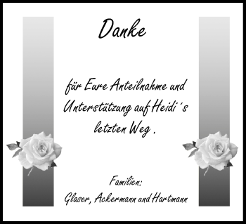 Anzeige von Heidi Glaser von MGO