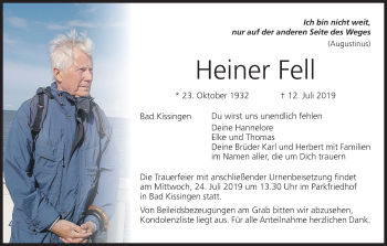 Anzeige von Heiner Fell von MGO