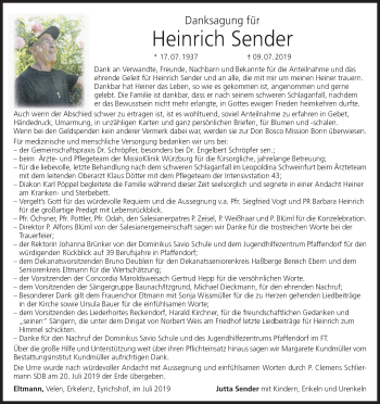 Anzeige von Heinrich Sender von MGO